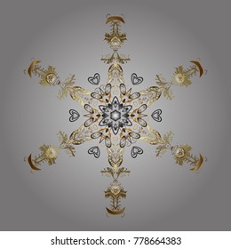 Vector snowflakes background. Snowflake colorful pattern. Snowflakes pattern. Flat design with abstract snowflakes isolated on colors background. Vector illustration.