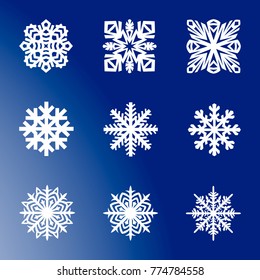 Vector snowflakes blue font