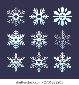 Vector snowflakes in cartoon style