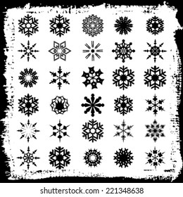 Vector snowflakes. Christmas design element set.