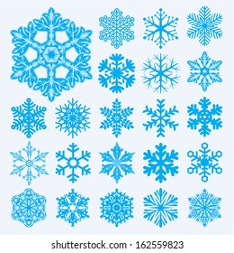 Vector snowflakes. Christmas and new year design element set.