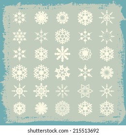 Vector snowflakes. Christmas and new year design element set.