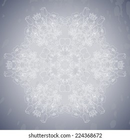 Vector snowflakes for Christmas and New Year's design. Floral element for winter's background. 