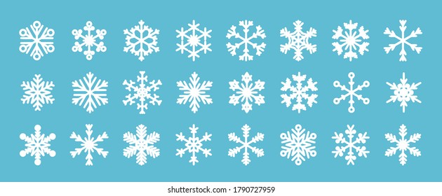 Vector snowflakes. Christmas snow flake icon set.