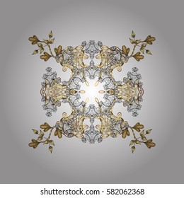 Vector snowflakes and christmas winter pattern. Digital hand drawn of element in the clean, whimsical and modern surface pattern on white background in white colors.