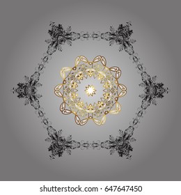 Vector snowflakes and christmas winter pattern. Digital hand drawn of element in the clean, whimsical and modern surface pattern on gray background in colors.