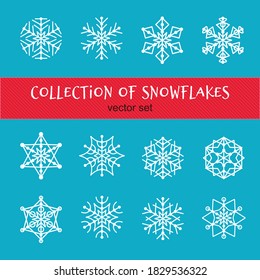 Vector snowflakes collection.  Snowflake icons. Set of vector Snowflake for your design.