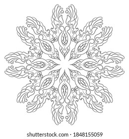 Copos de nieve vectoriales para libro de colores