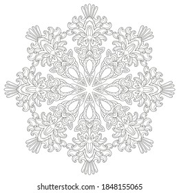 Vector snowflakes for coloring book