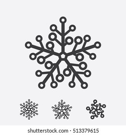 Vector snowflakes icon set isolated on white background.