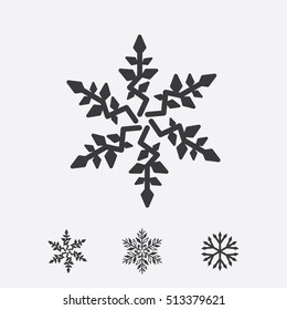Vector snowflakes icon set isolated on white background.
