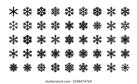 Vector Snowflakes icons. Blue Snowflake. Winter snow. Merry Christmas pattern