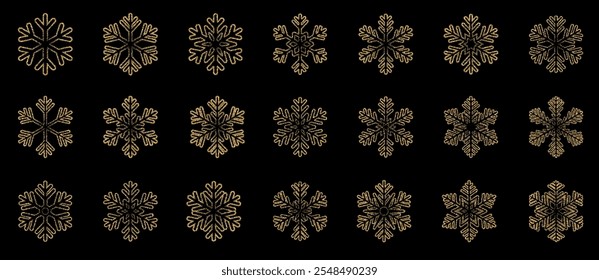 Vector Snowflakes icons. Blue Snowflake. Winter snow. Merry Christmas pattern