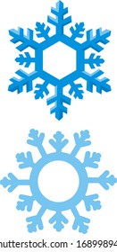 vector snowflakes icons, frames for photos