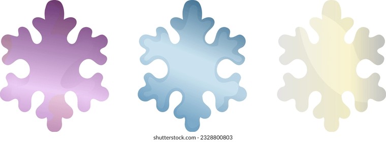 Vector snowflakes illustration set, winter clipart, snow