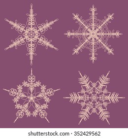 Vector snowflakes for the invitations, for holiday, for Christmas and new year