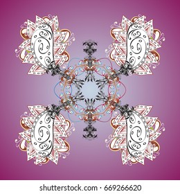Vector snowflakes on a background. Abstract minimal ornamental pattern background.