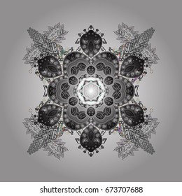 Vector snowflakes on a background. Abstract minimal ornamental pattern background.