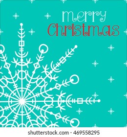 vector snowflakes on blue background Christmas greeting