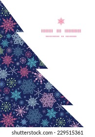 Vector snowflakes on night sky Christmas snowflake silhouette pattern frame card template
