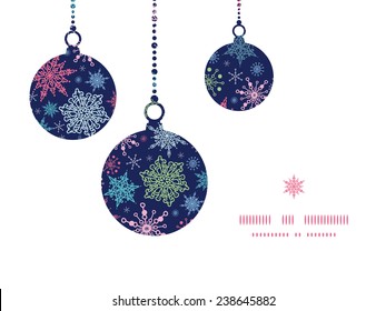 Vector snowflakes on night sky Christmas snowflake silhouette pattern frame card template