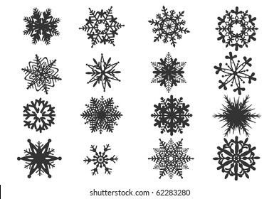 vector snowflakes on white