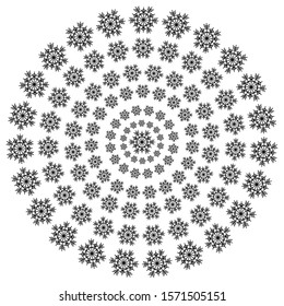 vector snowflakes on a white background. Beautiful winter ornament. black line brush
