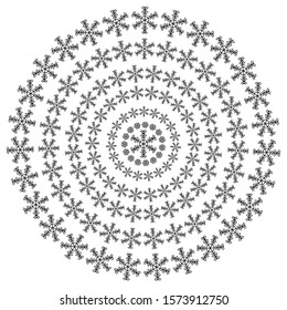 vector snowflakes on a white background. Beautiful winter ornament. black line brush