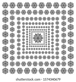 vector snowflakes on a white background. Beautiful winter ornament. black line brush