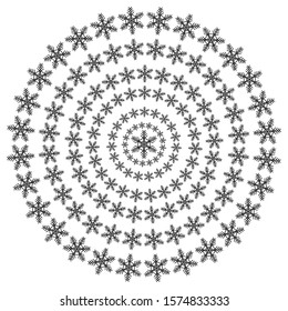 vector snowflakes on a white background. Beautiful winter ornament. black line brush