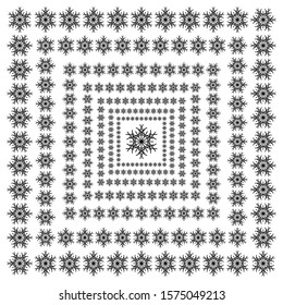 vector snowflakes on a white background. Beautiful winter ornament. black line brush