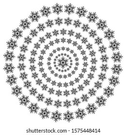 vector snowflakes on a white background. Beautiful winter ornament. black line brush