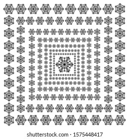 vector snowflakes on a white background. Beautiful winter ornament. black line brush