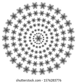 vector snowflakes on a white background. Beautiful winter ornament. black line brush