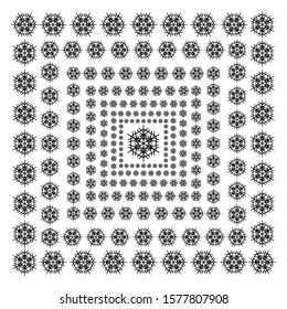 vector snowflakes on a white background. Beautiful winter ornament. black line brush art