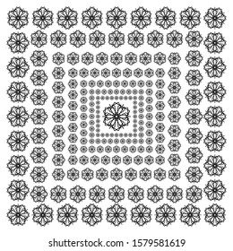 vector snowflakes on a white background. Beautiful winter ornament. black line brush art