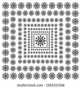 vector snowflakes on a white background. Beautiful winter ornament. black line brush