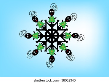 vector snowflakes on a white background