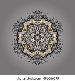 Vector snowflakes pattern. Vector cute snowflakes on colorful background. Vector illustration.