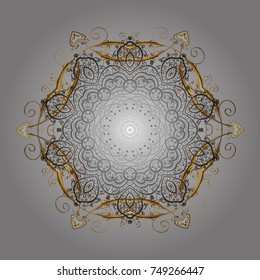 Vector snowflakes pattern. Vector cute snowflakes on colorful background. Vector illustration.
