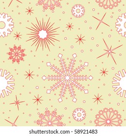 Vector snowflakes pattern, seamless tiling