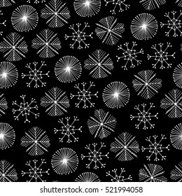 Vector snowflakes seamless pattern
