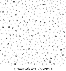 Vector snowflakes seamless pattern. Vector seamless gold snowflakes pattern. Stylish doodles. Modern graphic design. Hipster creative tileable print. Snowflakes pattern, illustration, texture. EPS 10 