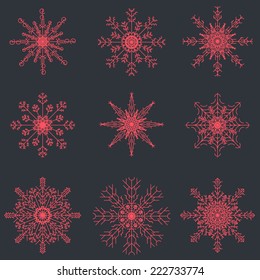 vector snowflakes set