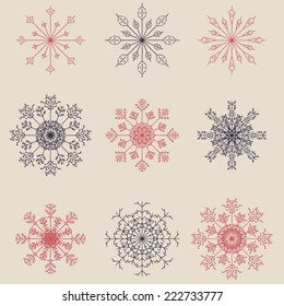 vector snowflakes set