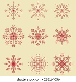 vector snowflakes set