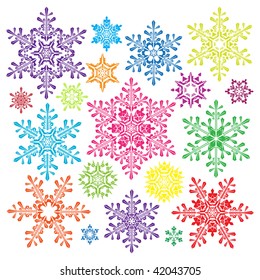Vector snowflakes set