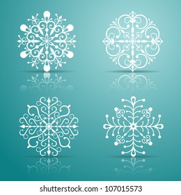 Vector snowflakes set for Christmas design. EPS 10 vector illustration. Contains opacity masks.