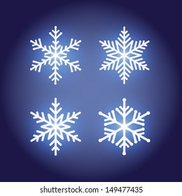 Vector snowflakes set for Christmas design.