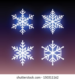 Vector snowflakes set for Christmas design. Vector illustration